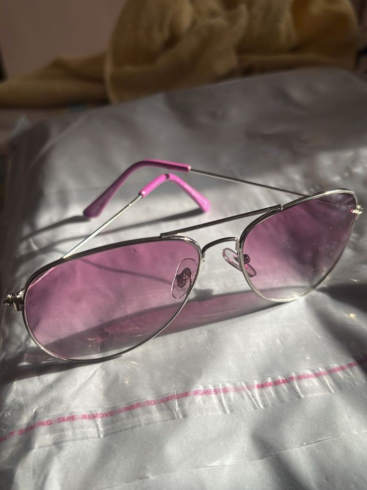 Pink Tinted Aviator Sunglasses