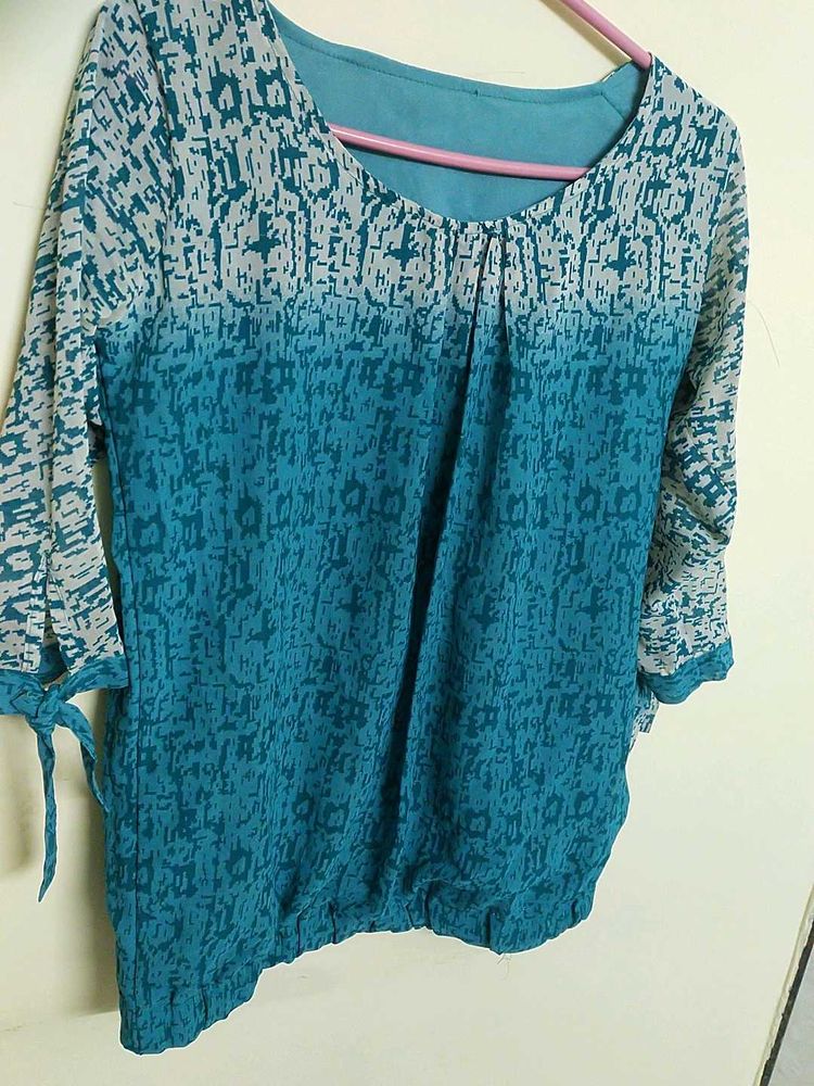 Sea Green Printed Top
