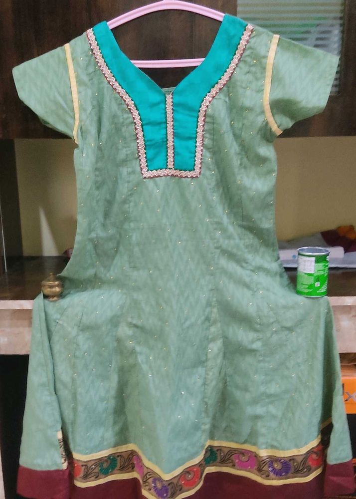 Full Gera Anarkali Kurta Set With Embroidery Stone