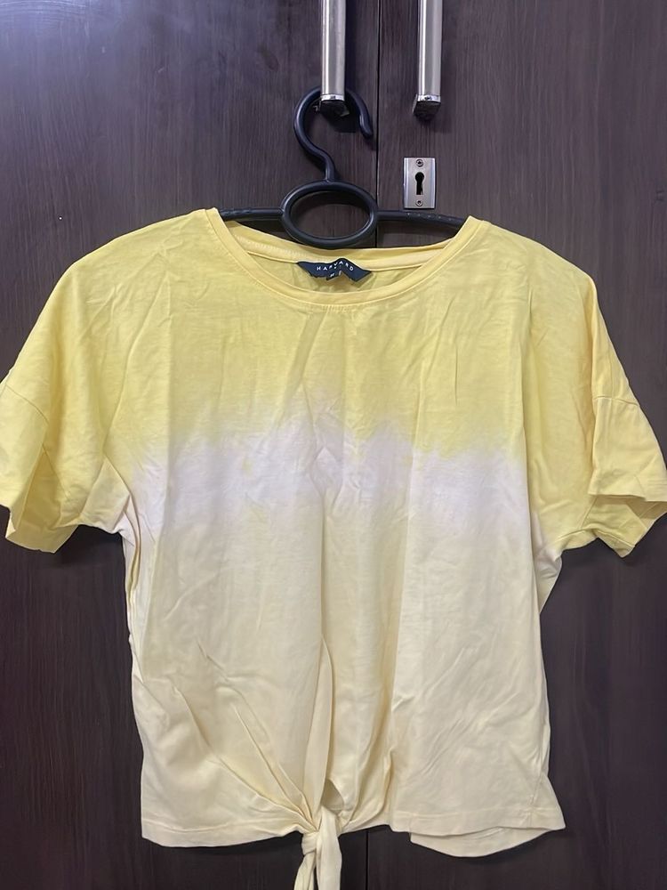 Cute Yellow Tie-dye Top