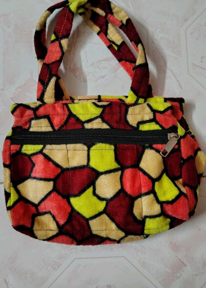 Colorful Geometric Patterned Handbag