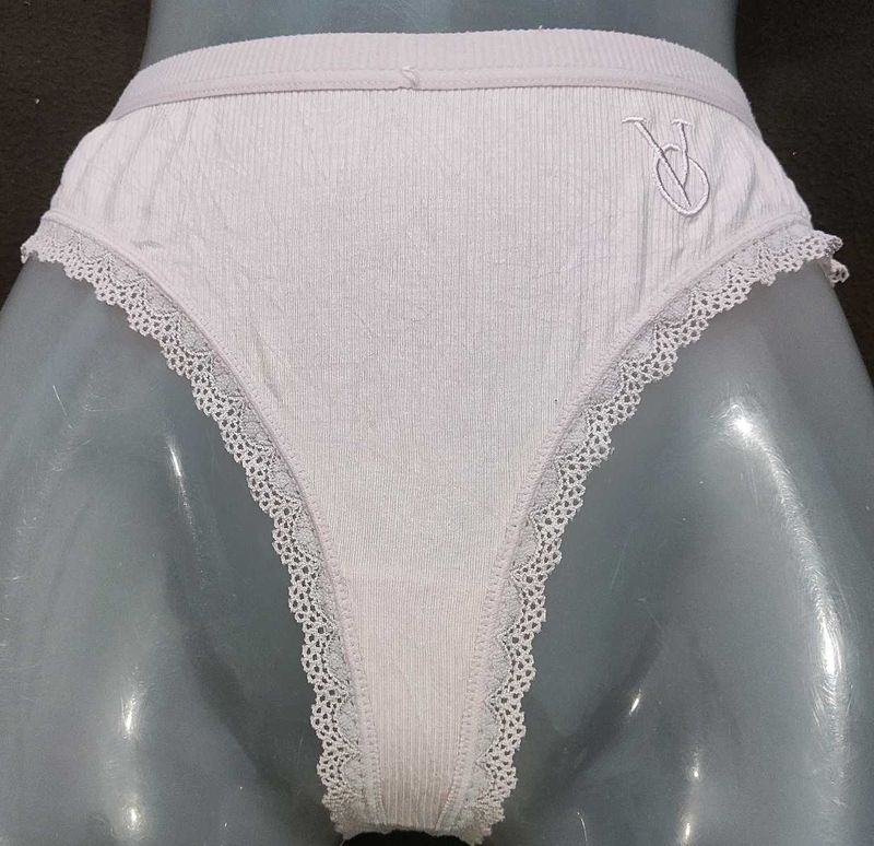 White Lace Trim Briefs 🔥