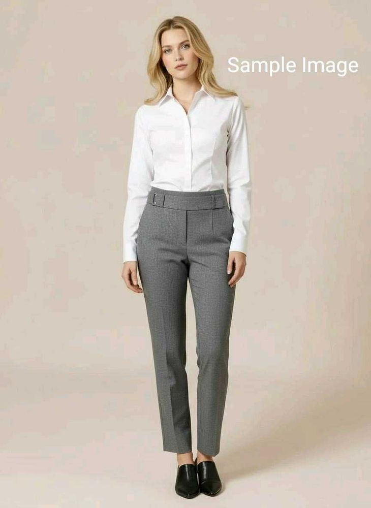 Gray Belted Trousers