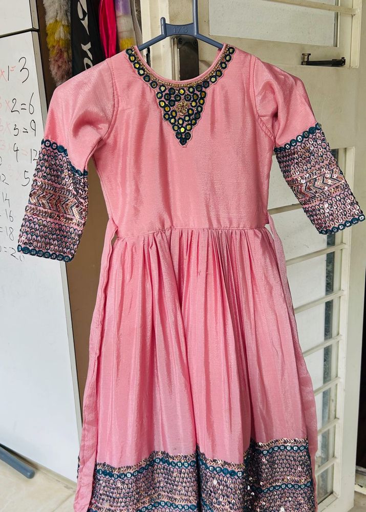 Girls&#39; Pink Embellished Dress