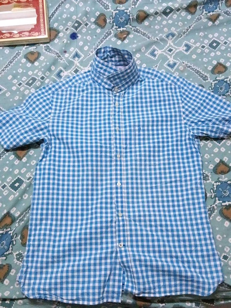 Blue Checked Casual Shirt