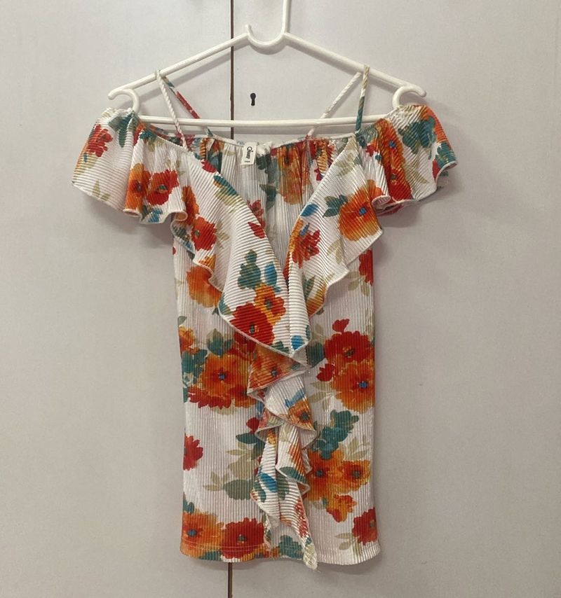 Floral Ruffle Top