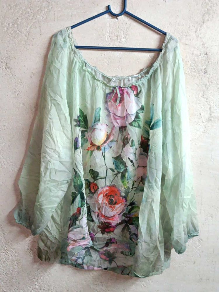 Oversized See-through Mesh Top Blouson Multicolour