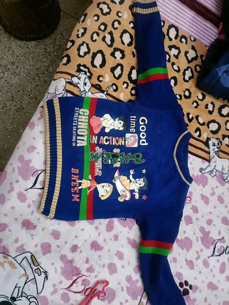 Smart Bheem Printed Sweater For 4-6 Years Kids
