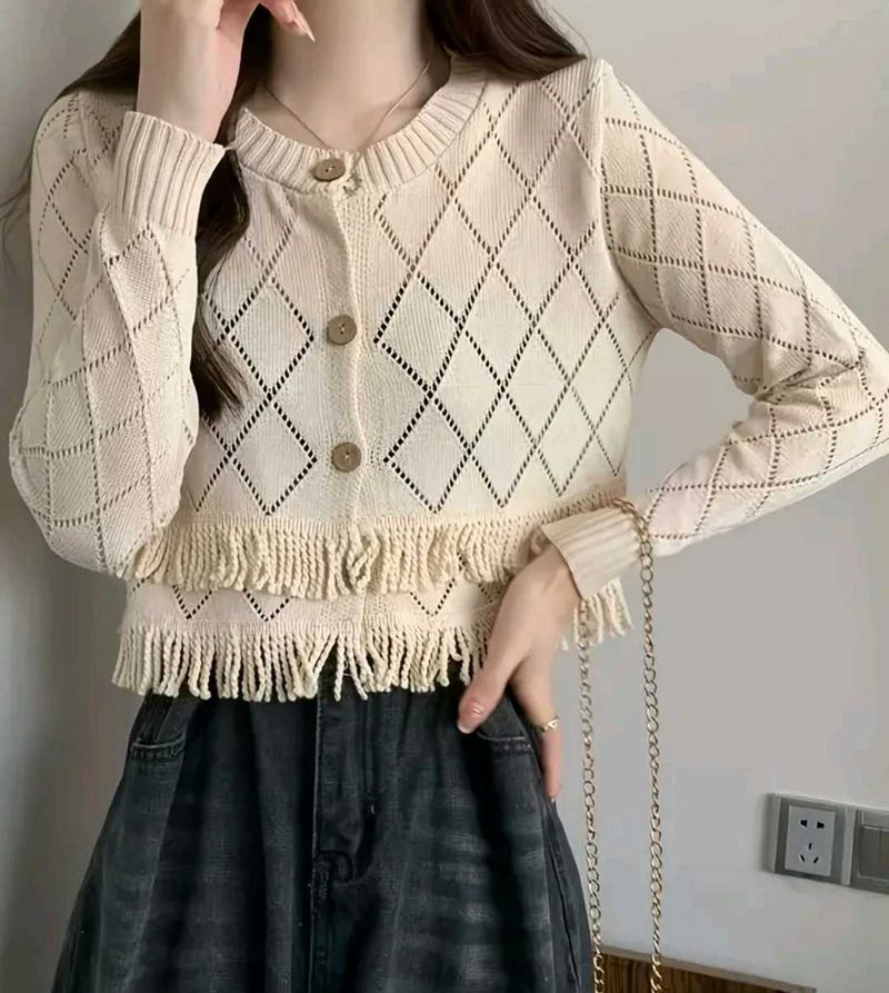 Korean Crochet Knit Cardigan