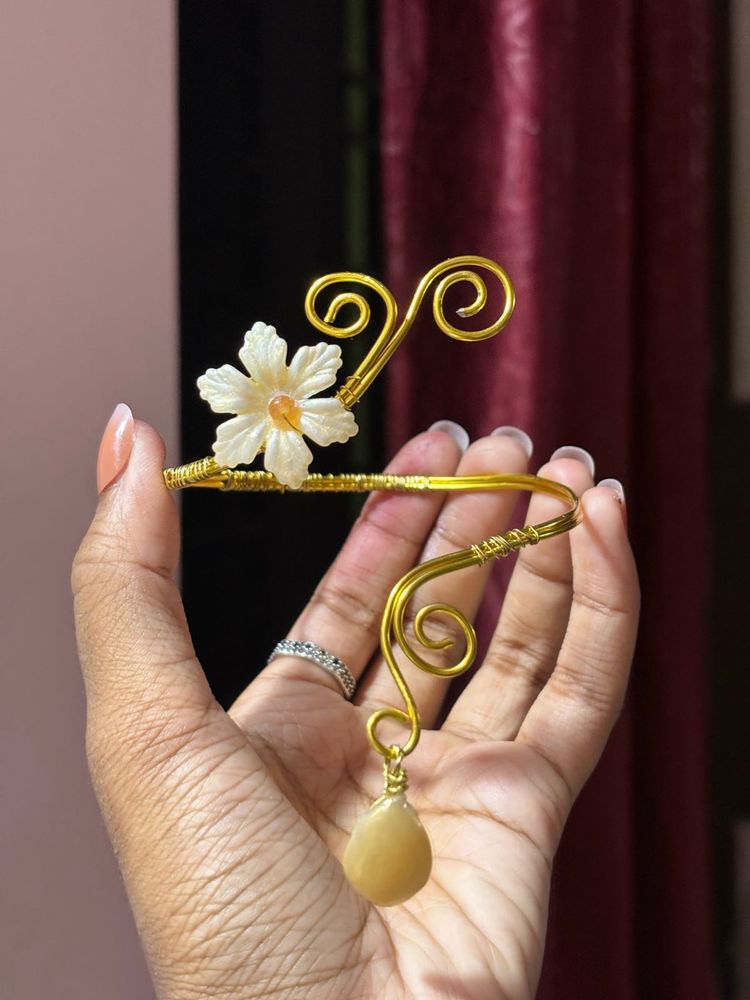 Floral &amp; Stone Arm Cuff