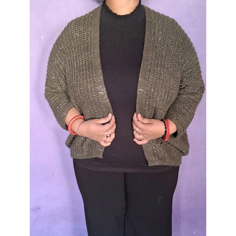 Sequin Baggy Shrug For Winter