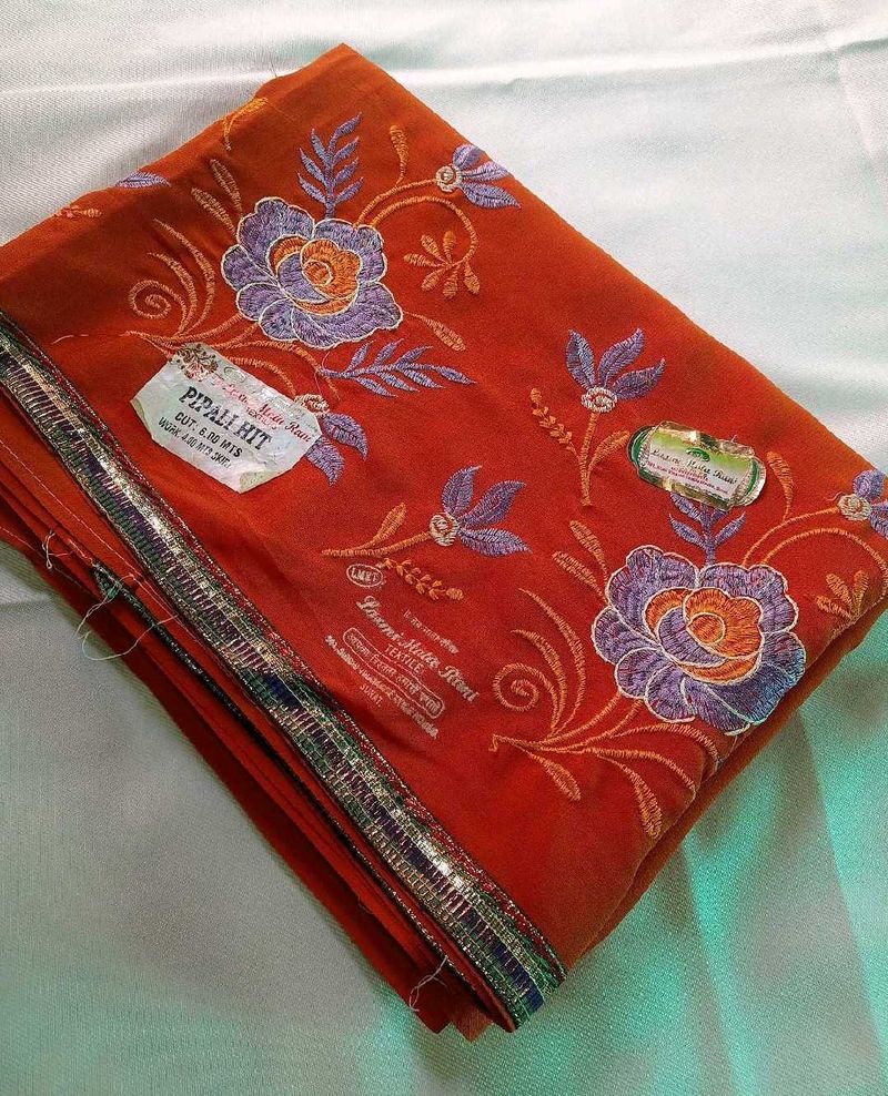 Embroidery Design Saree 😍