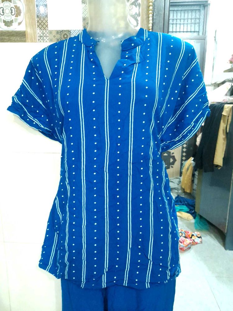 Blue Striped co ord