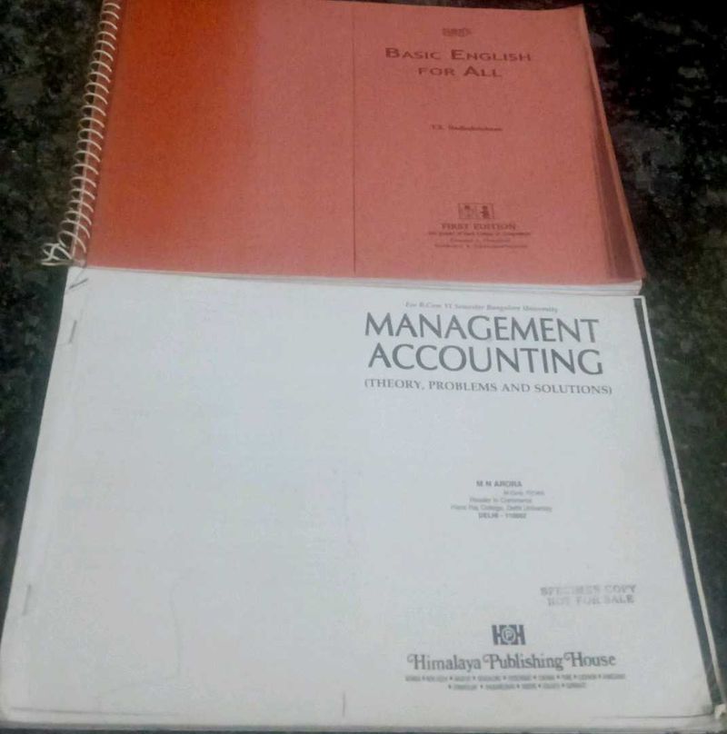 Management Accounting &amp; Basic English Books