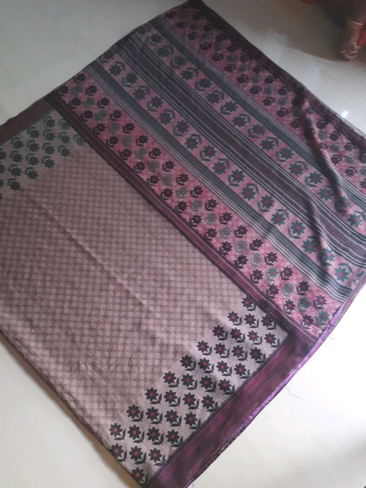 Gray silk saree