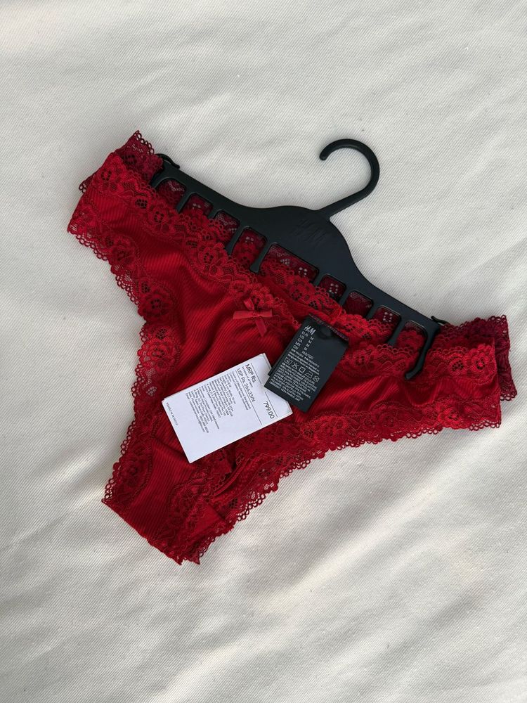 H&amp;M Red &amp; Maroon Brazillian Briefs - New Size-M