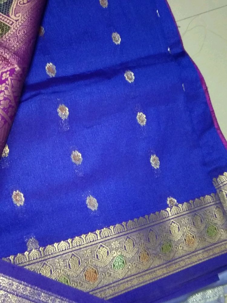 Original Silk Saree Royal Blue