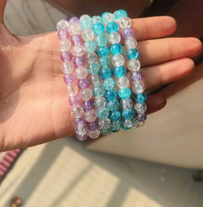 6 Crackle Beads Bracelets