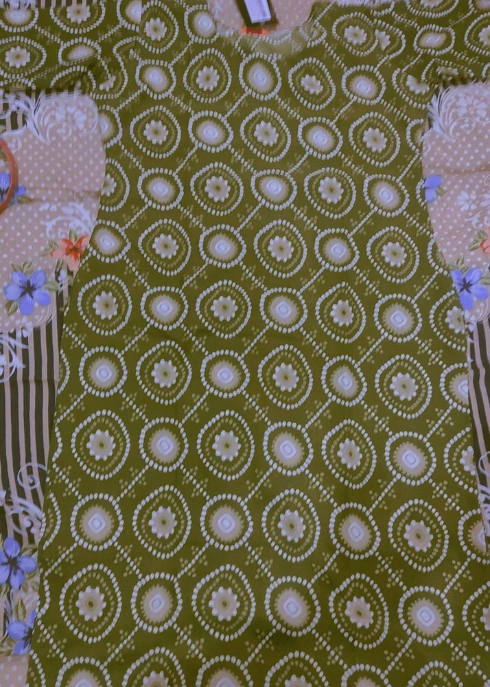 Olive Crepe Kurta For Comfort And Fashion