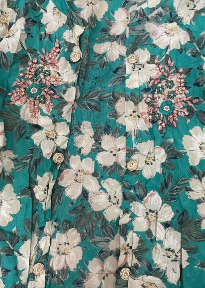 White Floral Dress with Shrug