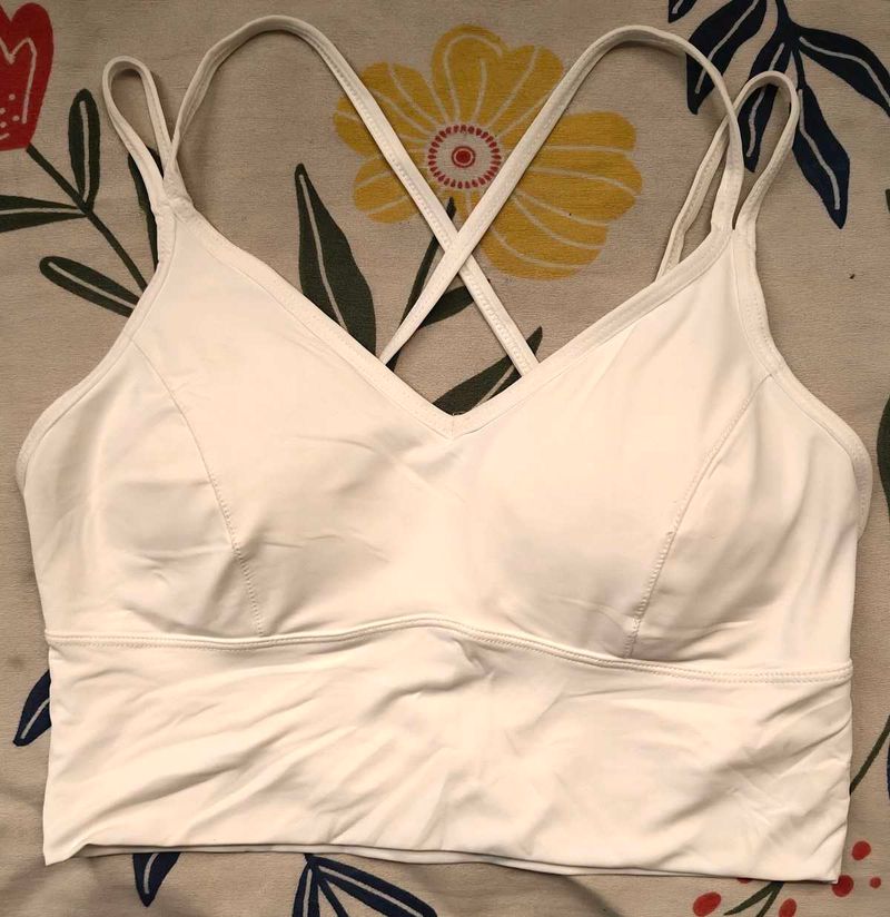 White Criss-Cross Back Bralette