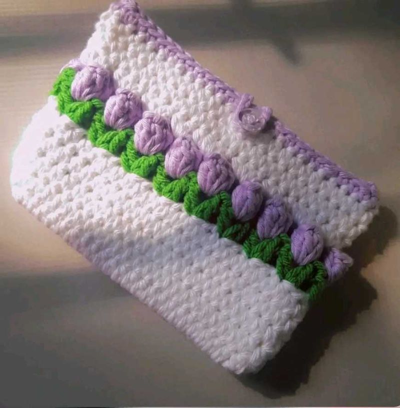 Crochet Floral Pouch