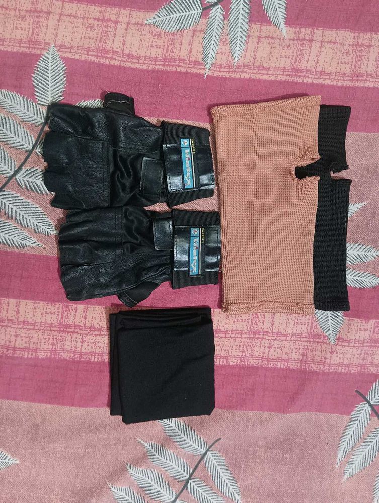 Weight Lifting Gloves, Ankle Spotter, Face Mask