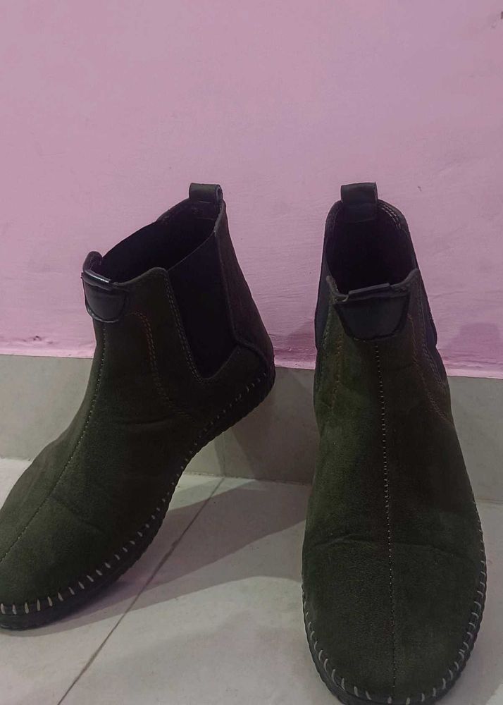 Men&#39;s Suede Chelsea Boot Boots For Men (Green)