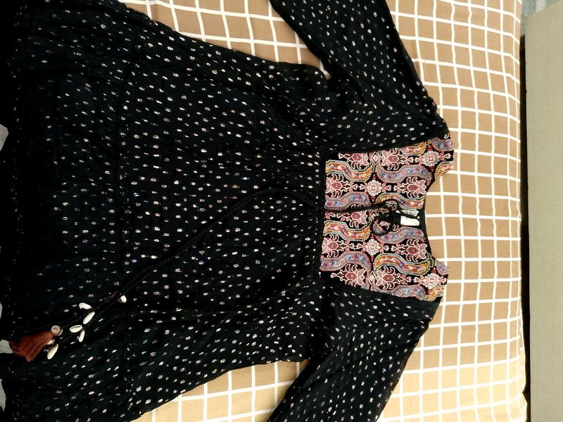 Stylish Black Printed Dress