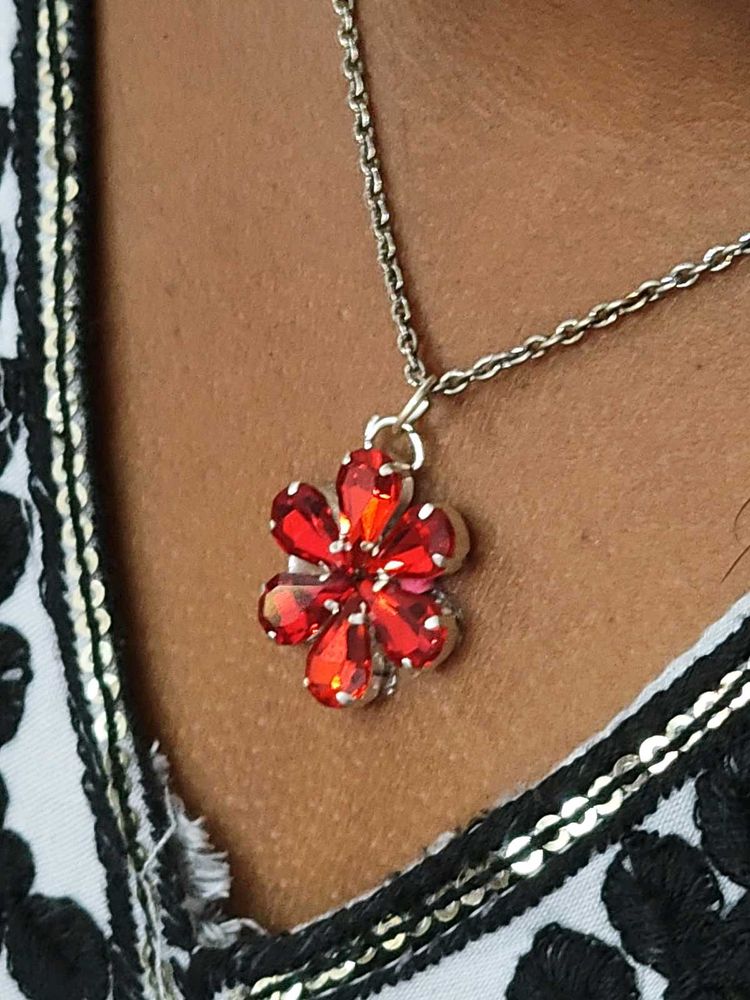 Red Flower Necklace