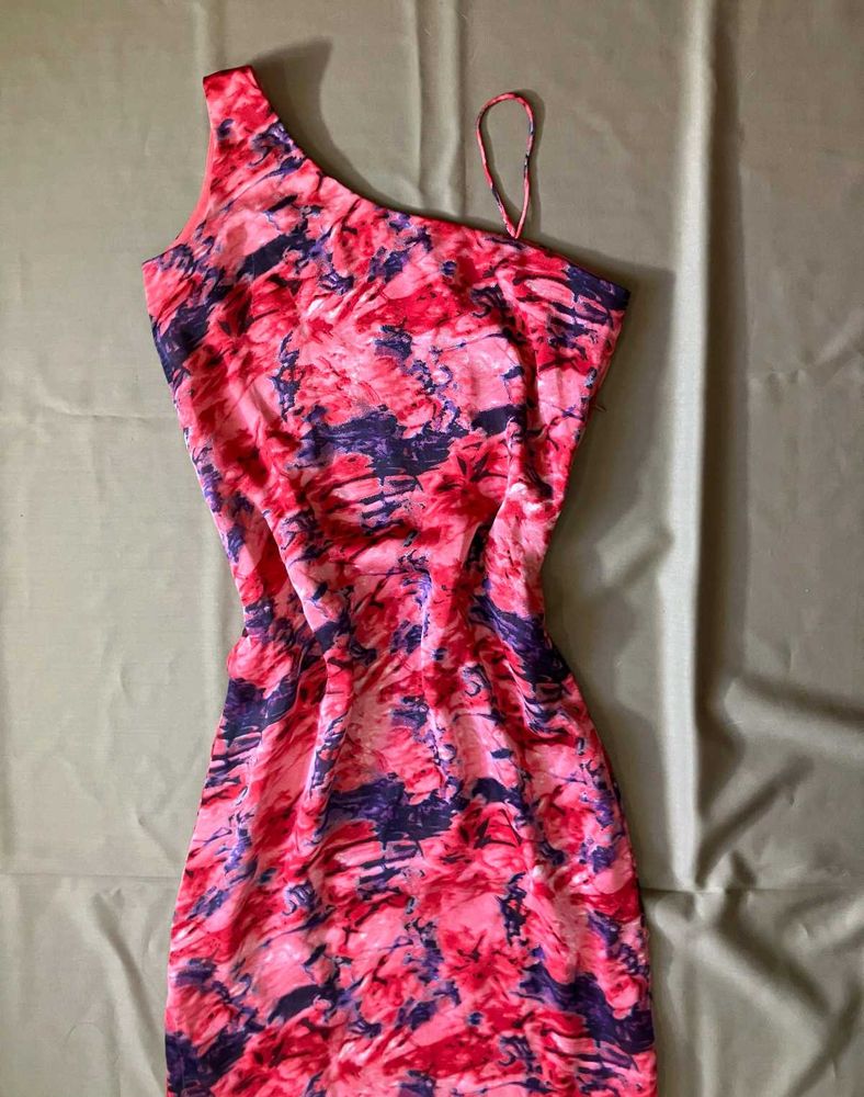 Abstract Print Sheath Midi Dress