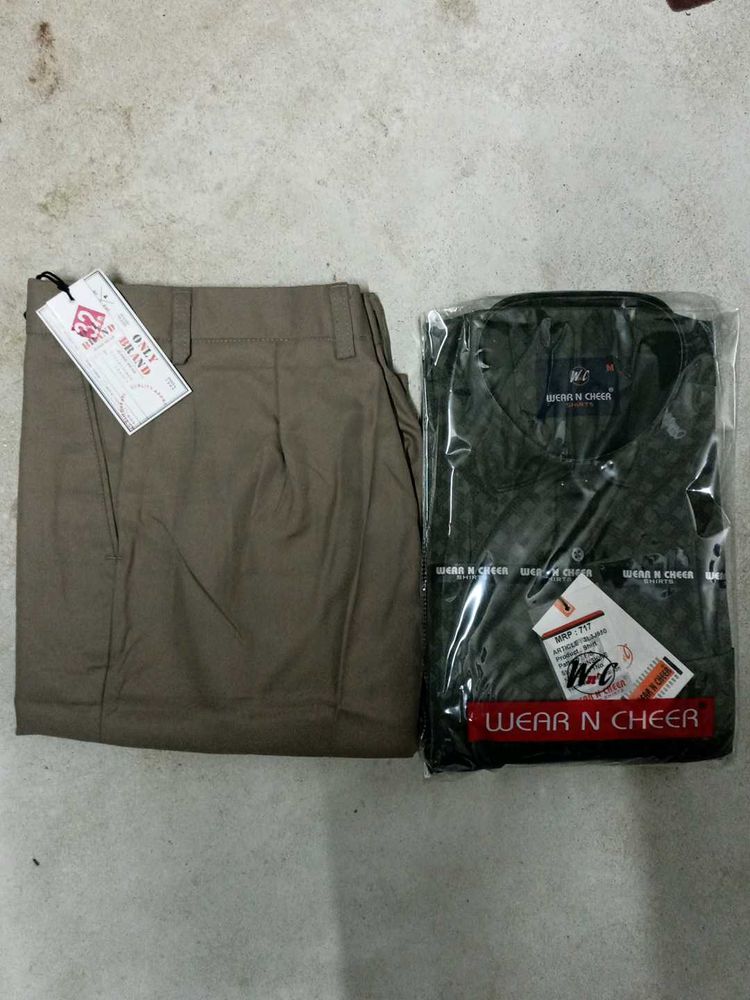 Men&#39;s Casual Shirt &amp; Trousers Set Pack Of 2