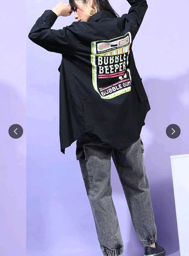 New Branded Oversized Black Shirt