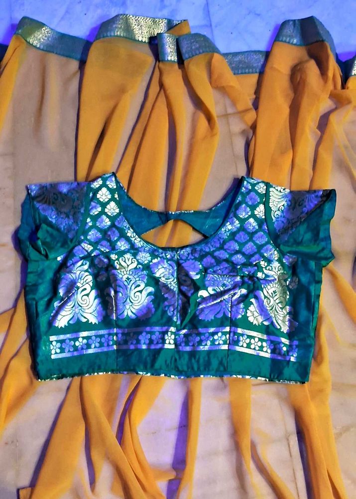 Saree with Stitched Blouse Size 42 Pico fall done