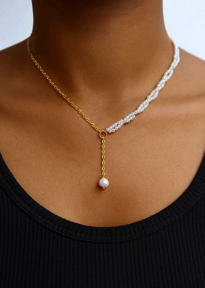 Korean Handmade Pearl Drop Necklace