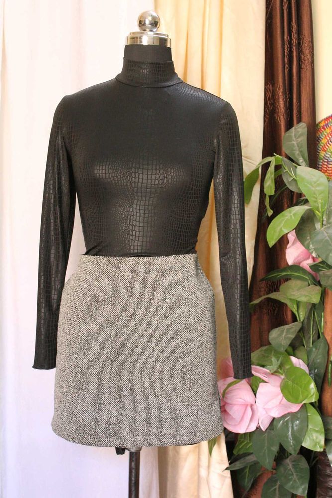 Shein Black Snakeskin Top