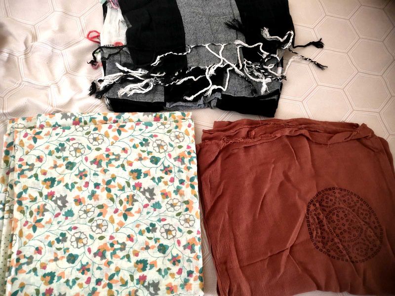 3 Cotton Dupatta And Scarf
