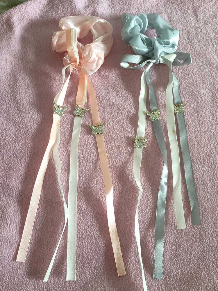 Butterfly Ribbon Hair Scrunchies