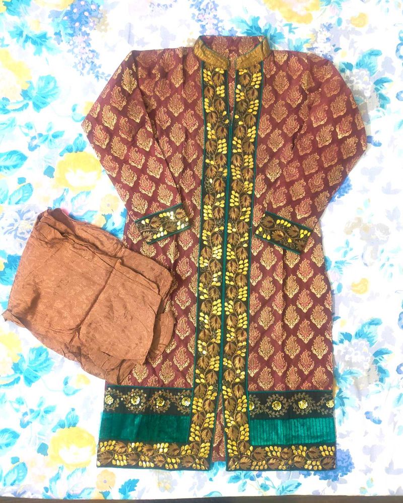Embroidered Asian Tunic and Churidar Set