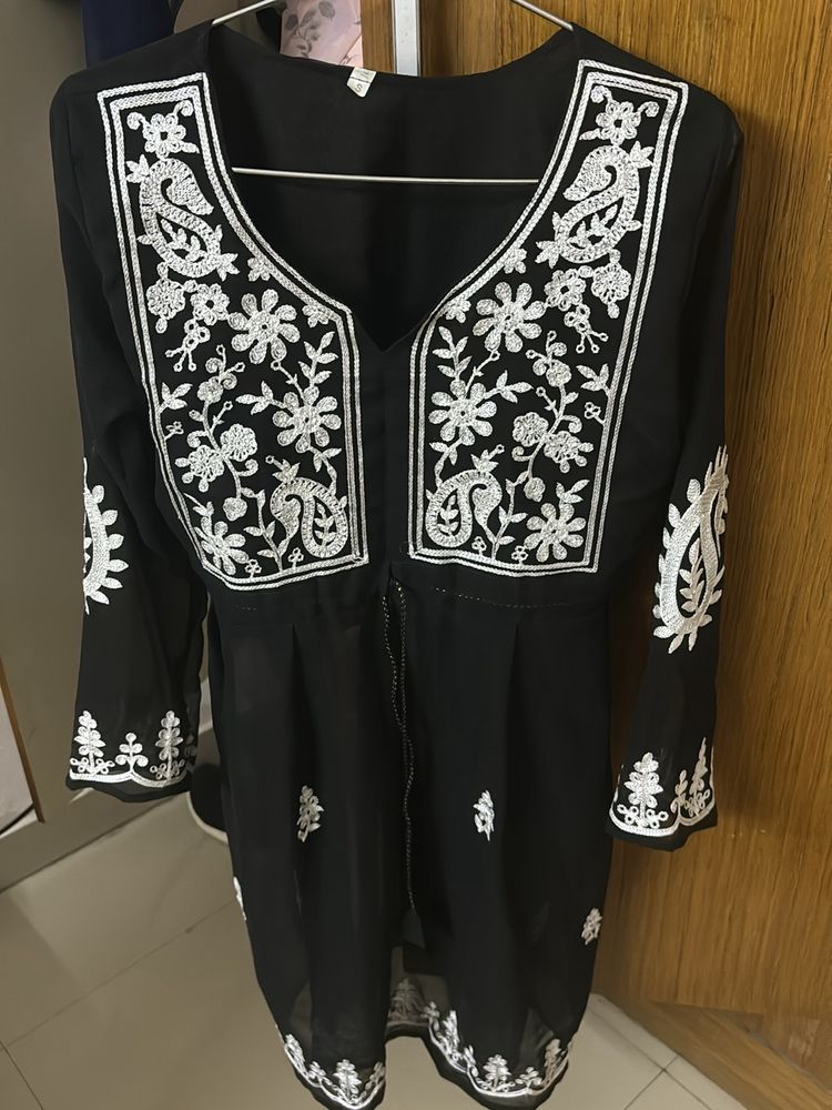 Black Chikankari Kurti
