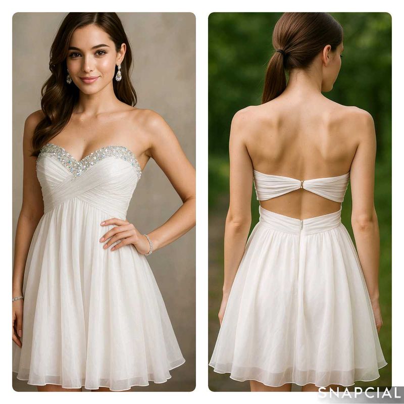 White Strapless Party Dress