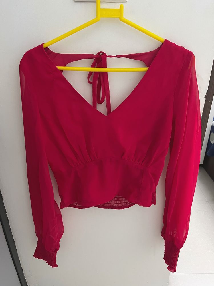 Fuschia Hollaback Cutout Top