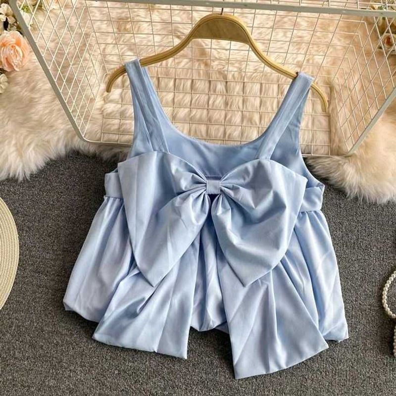 Powder Blue Korean Bow Top