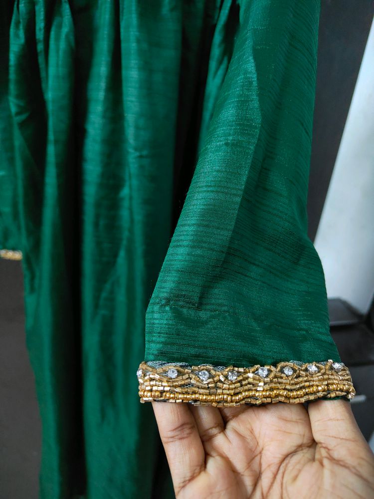 Simple Green Anarkali Kurti