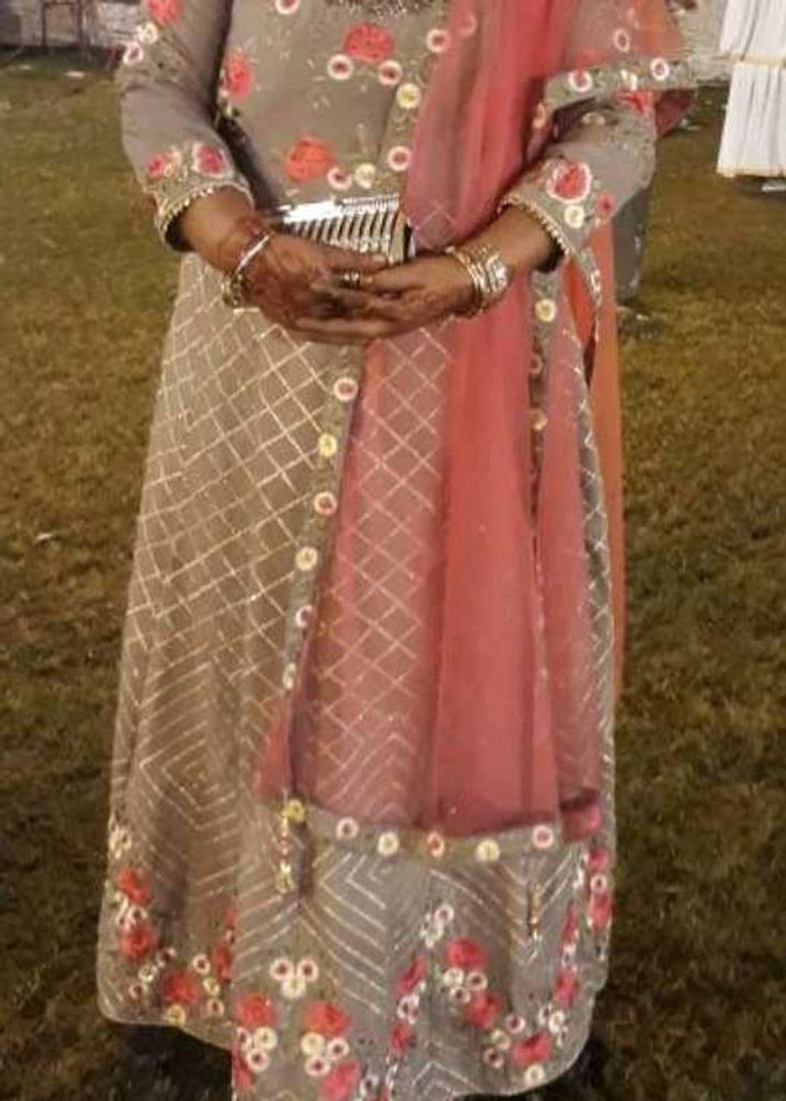 floor length kurta and dupatta with pyjami