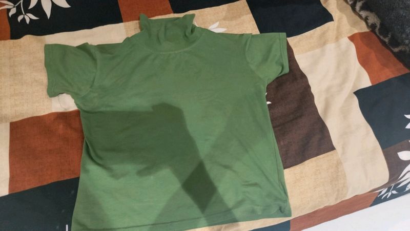 Olive Green Mock Neck Top
