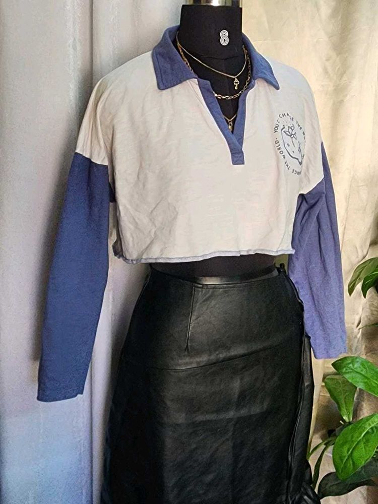 Flash Sale!!..Cropped Polo Sweatshirt