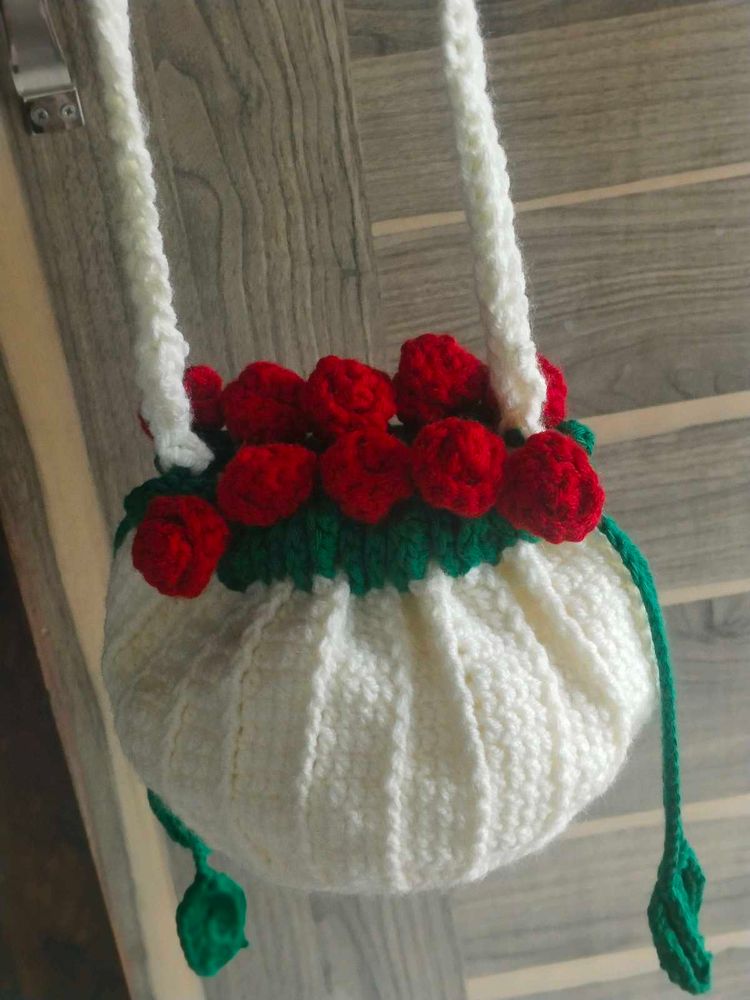 Crochet Drawstring sling bag