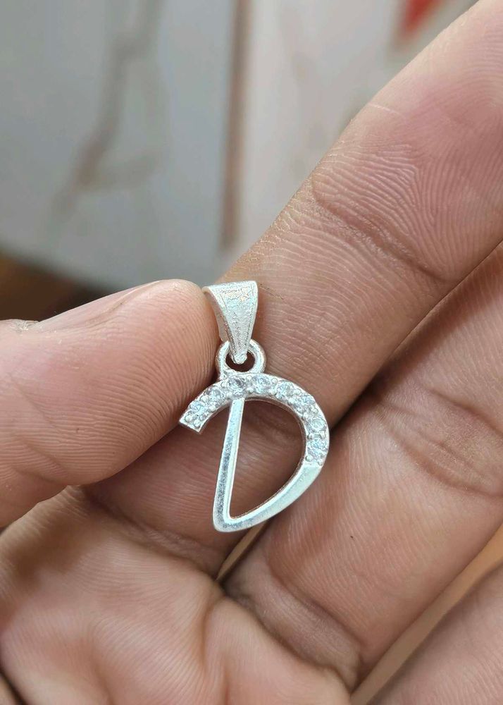 Silver &#34;D&#34; Initial Pendant