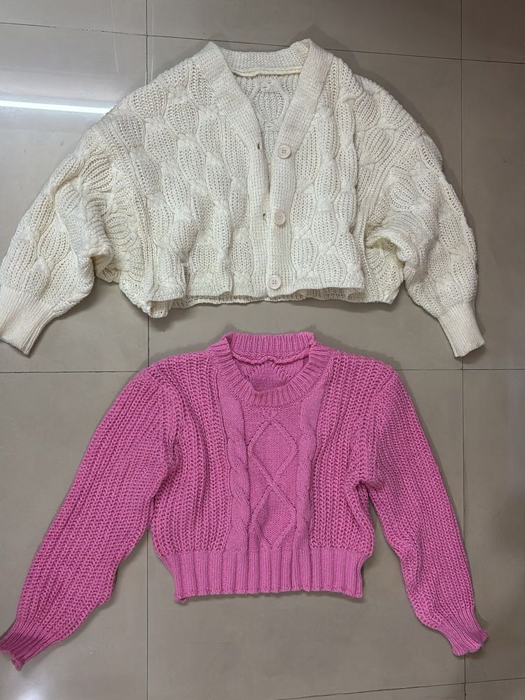 Cute Knit Cardigan &amp; Sweater Set